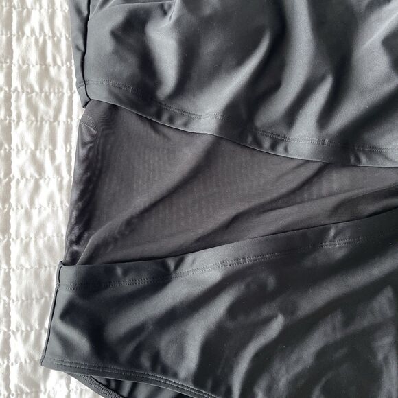 NWT Cupshe One Shoulder Mesh Cutout Womens Black One Piece Swimsuit Size XL - Picture 3 of 8